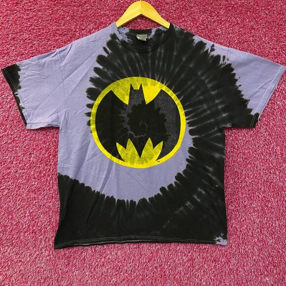 DC Batman Logo Graphic Design Tie Dye T-Shirt Large - Picture 1 of 5